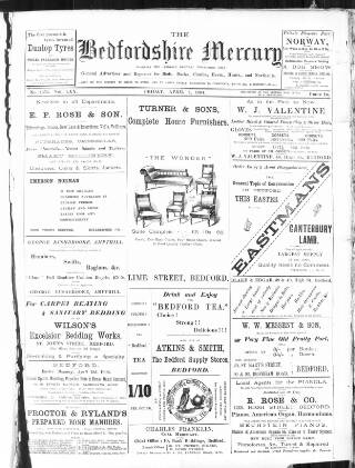 cover page of Bedfordshire Mercury published on April 1, 1904