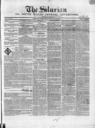 cover page of Silurian published on May 22, 1841