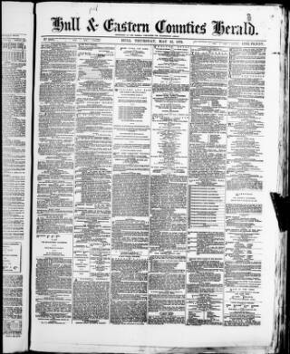 cover page of Hull and Eastern Counties Herald published on May 22, 1879