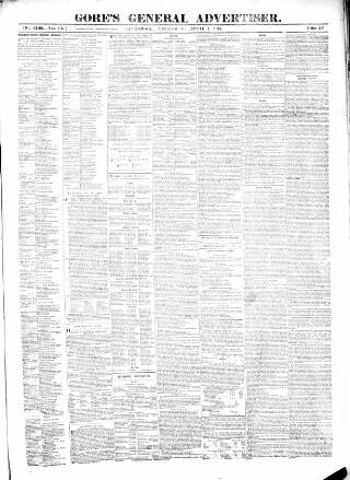 cover page of Gore's Liverpool General Advertiser published on April 1, 1875