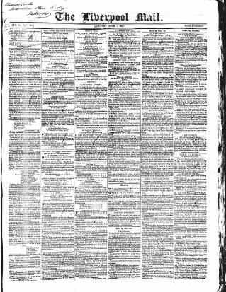 cover page of Liverpool Mail published on April 1, 1843