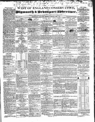 cover page of West of England Conservative published on April 1, 1840