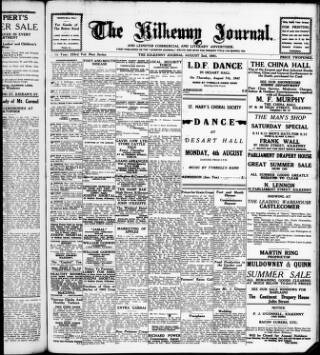 cover page of Kilkenny Journal and Leinster Commercial and Literary Advertiser published on August 2, 1941