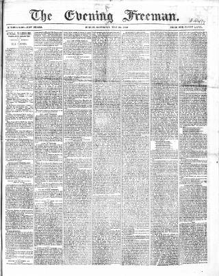 cover page of Evening Freeman published on May 22, 1869
