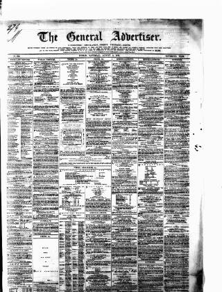 cover page of General Advertiser for Dublin, and all Ireland published on August 2, 1851