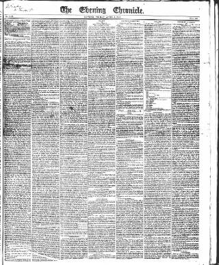 cover page of The Evening Chronicle published on April 1, 1842