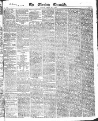 cover page of The Evening Chronicle published on May 22, 1843