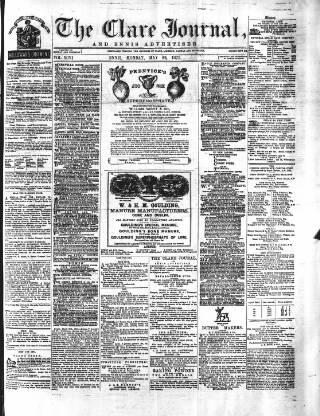 cover page of Clare Journal and Ennis Advertiser published on May 22, 1871