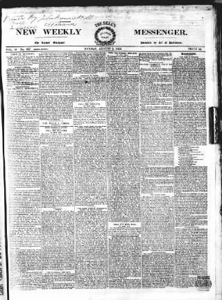 cover page of Bell's New Weekly Messenger published on August 2, 1846