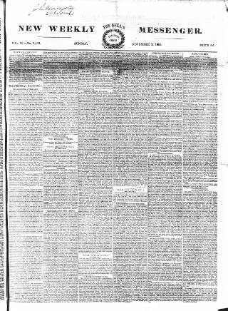 cover page of Bell's New Weekly Messenger published on November 2, 1851