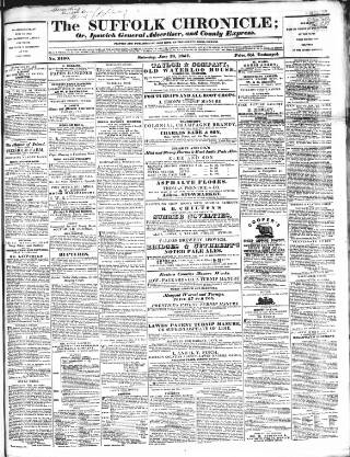 cover page of Suffolk Chronicle published on June 13, 1857