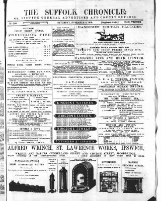 cover page of Suffolk Chronicle published on November 2, 1872