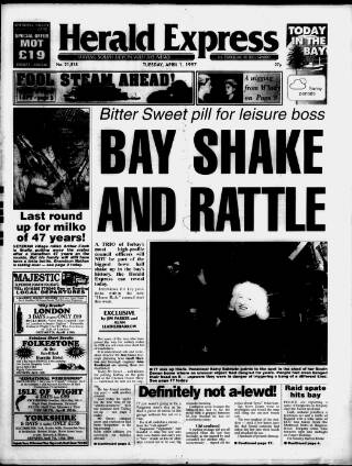 cover page of Torbay Express and South Devon Echo published on April 1, 1997