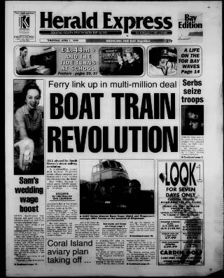 cover page of Torbay Express and South Devon Echo published on April 1, 1999