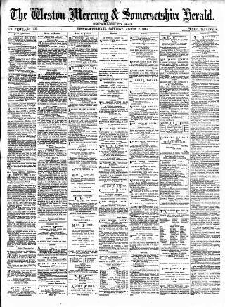 cover page of Weston Mercury published on August 2, 1884