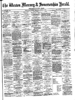 cover page of Weston Mercury published on April 1, 1905