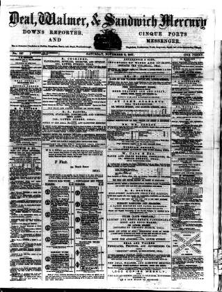 cover page of Deal, Walmer & Sandwich Mercury published on November 2, 1867