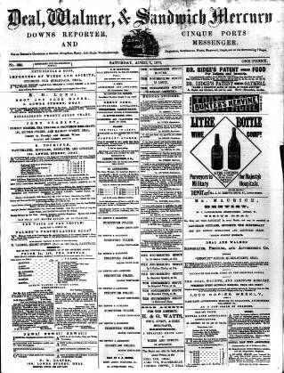 cover page of Deal, Walmer & Sandwich Mercury published on April 1, 1871