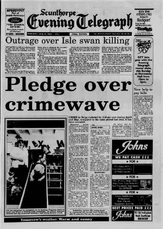 cover page of Scunthorpe Evening Telegraph published on June 13, 1996