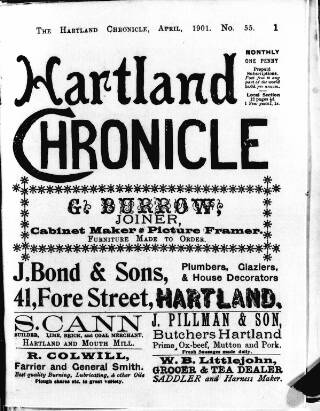 cover page of Hartland and West Country Chronicle published on April 1, 1901