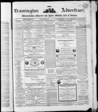 cover page of Leamington Advertiser and Beck's List of Visitors published on November 2, 1865
