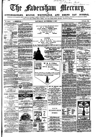 cover page of Faversham Times and Mercury and North-East Kent Journal published on November 2, 1867