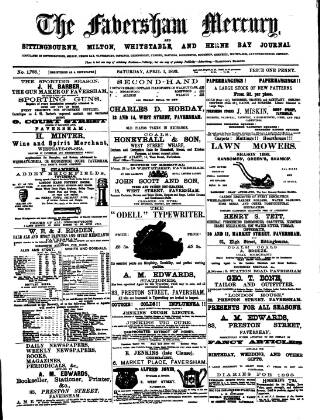 cover page of Faversham Times and Mercury and North-East Kent Journal published on April 1, 1893