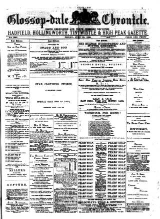cover page of Glossop-dale Chronicle and North Derbyshire Reporter published on June 13, 1890