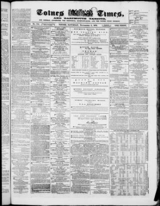 cover page of Totnes Weekly Times published on November 2, 1878