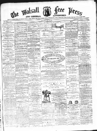 cover page of Walsall Free Press and General Advertiser published on May 22, 1869