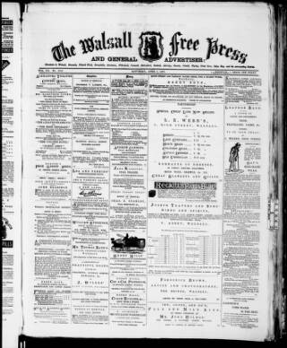 cover page of Walsall Free Press and General Advertiser published on April 1, 1876