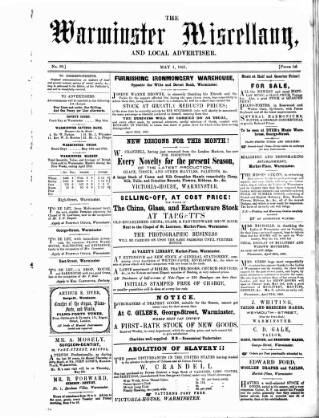 cover page of Warminster Miscellany published on May 1, 1861