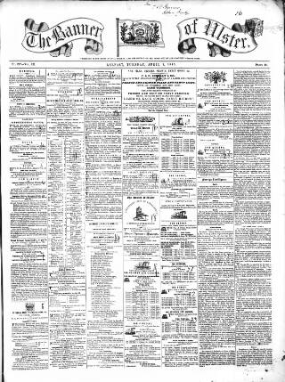 cover page of Banner of Ulster published on April 1, 1845
