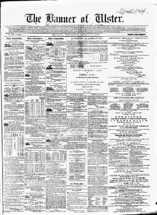 cover page of Banner of Ulster published on August 2, 1860