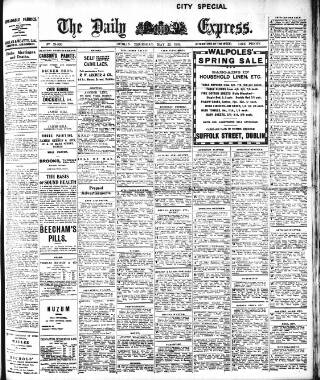 cover page of Dublin Daily Express published on May 22, 1913