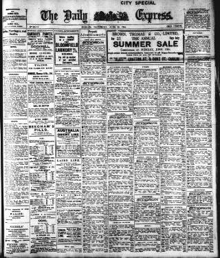 cover page of Dublin Daily Express published on June 13, 1914