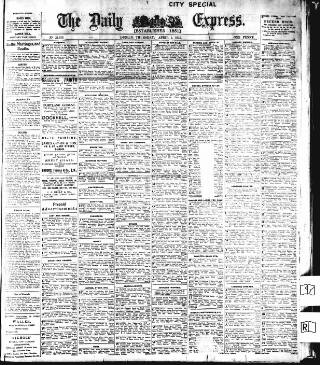 cover page of Dublin Daily Express published on April 1, 1915