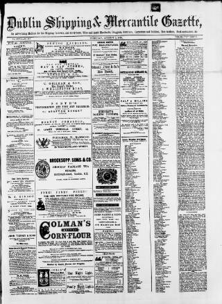 cover page of Dublin Shipping and Mercantile Gazette published on August 2, 1870