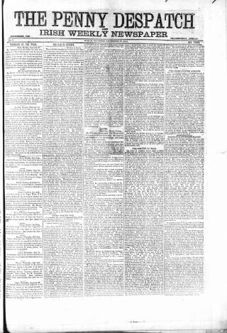 cover page of Penny Despatch and Irish Weekly Newspaper published on September 28, 1861