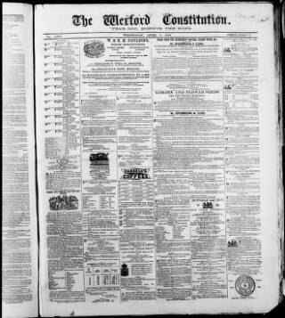 cover page of Wexford Constitution published on April 1, 1868
