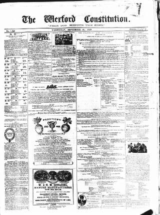 cover page of Wexford Constitution published on September 28, 1870