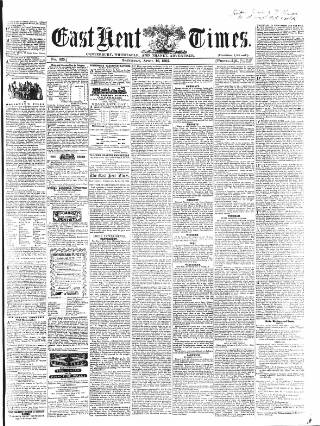 cover page of East Kent Times published on April 16, 1864