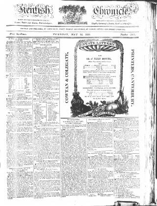 cover page of Kentish Weekly Post or Canterbury Journal published on May 22, 1810