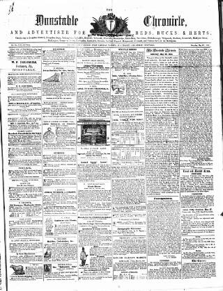 cover page of Dunstable Chronicle published on May 22, 1858