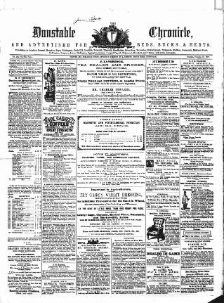 cover page of Dunstable Chronicle, and Advertiser for Beds, Bucks & Herts published on November 19, 1859