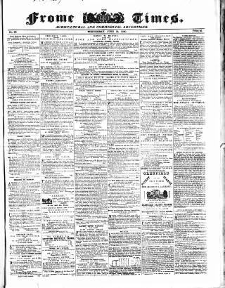cover page of Frome Times published on June 13, 1860