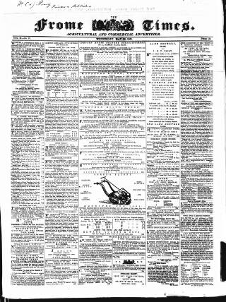 cover page of Frome Times published on May 22, 1861