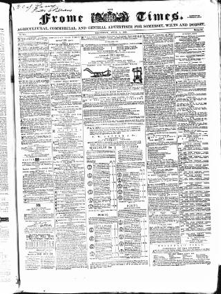 cover page of Frome Times published on April 1, 1868