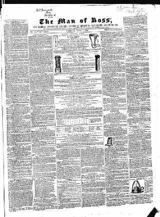cover page of Man of Ross and General Advertiser published on April 1, 1858