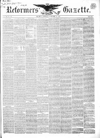 cover page of Glasgow Gazette published on September 22, 1849
